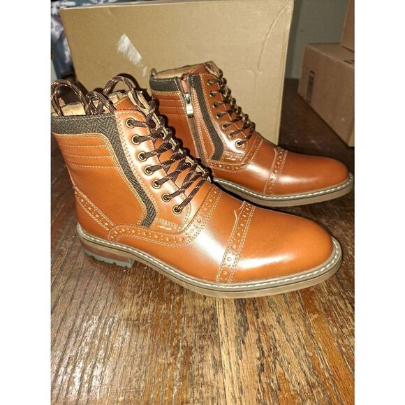 New Mens 8 Arkbird Brown Leather Chelsea Oxford Dress Ankle Boots Shoes NWT - Picture 1 of 6